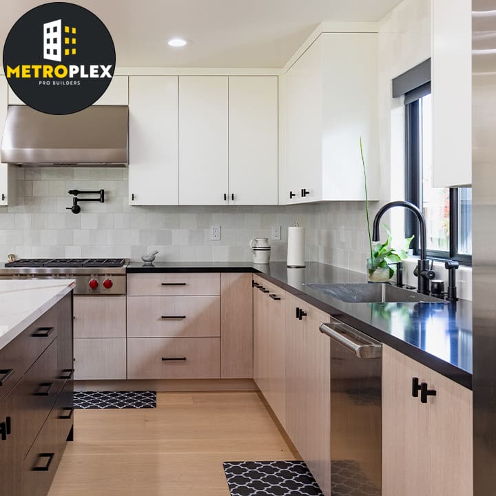 Modern kitchen remodeling project by Metroplex Pro Builders